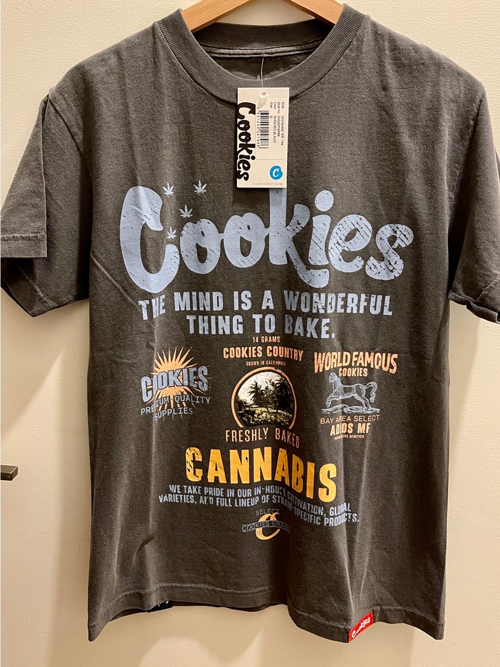 Cookies Men’s Short-Sleeve Gray Graphic Cannabis T-Shirt